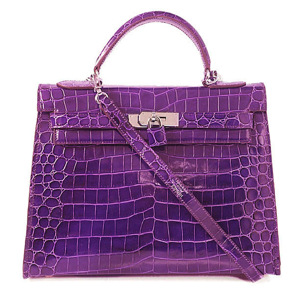 H35 Hermes Birkin 35CM pelle di coccodrillo in luce viola con Si